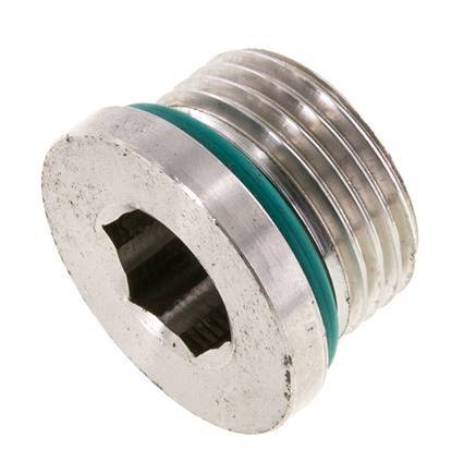 Plug UN 1-1/16''-12 Stainless steel FKM with Internal Hex 400bar (5620.0psi)