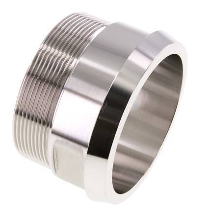 DIN 11851 Raccord sanitaire (laitier) 100mm Cône x G3 pouce Mâle Acier inoxydable