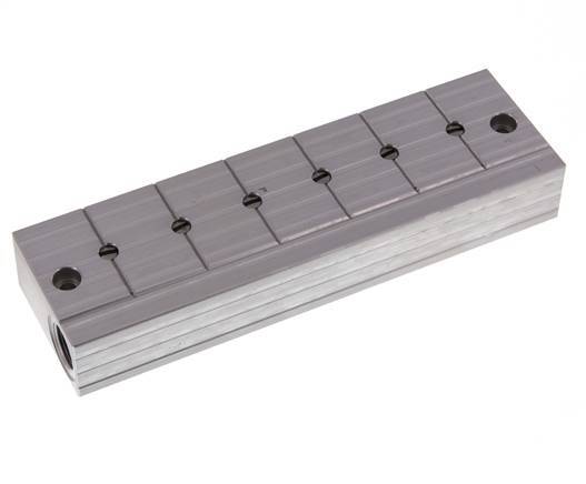 Distributor Bar with Ball Valves 2xG3/8'' - 6xG1/4'' Stainless Steel PN 10