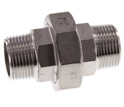Union Straight Connector R1'' Stainless Steel Flat Seal PTFE 16bar (224.8psi)
