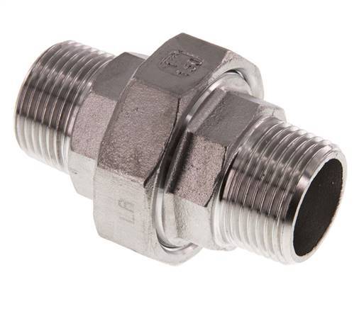Union Connecteur droit R1'' Acier inoxydable Joint plat PTFE 16bar (224.8psi)