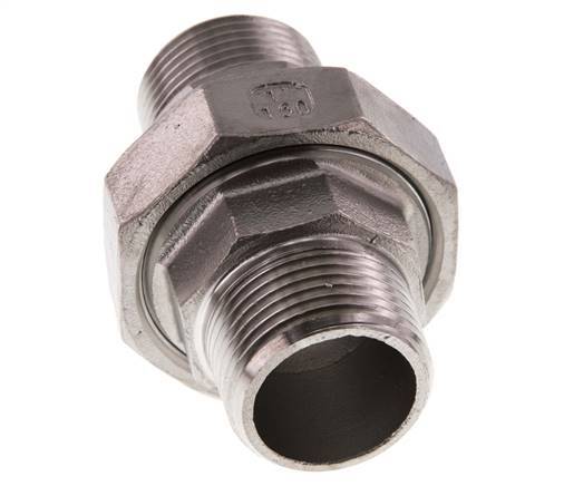 Union Connecteur droit R1'' Acier inoxydable Joint plat PTFE 16bar (224.8psi)