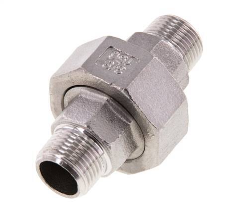 Raccord union droit R3/8'' Acier inoxydable Joint plat PTFE 16bar (224.8psi)