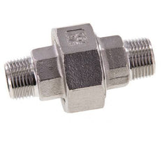 Raccord union droit R3/8'' Acier inoxydable Joint plat PTFE 16bar (224.8psi)