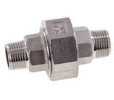 Raccord union droit R3/8'' Acier inoxydable Joint plat PTFE 16bar (224.8psi)