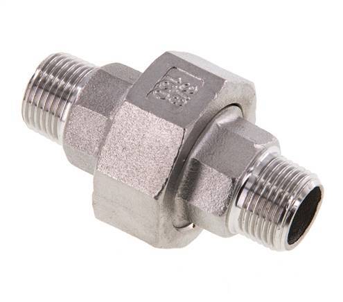 Raccord union droit R3/8'' Acier inoxydable Joint plat PTFE 16bar (224.8psi)