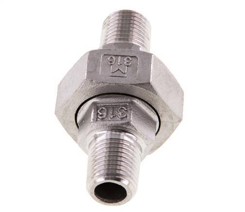 Union Connecteur droit R1/4'' Acier inoxydable Joint plat PTFE 16bar (224.8psi)