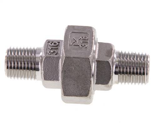 Union Connecteur droit R1/4'' Acier inoxydable Joint plat PTFE 16bar (224.8psi)