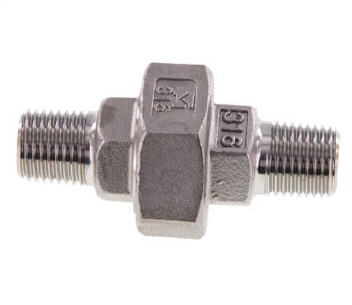 Union Connecteur droit R1/4'' Acier inoxydable Joint plat PTFE 16bar (224.8psi)