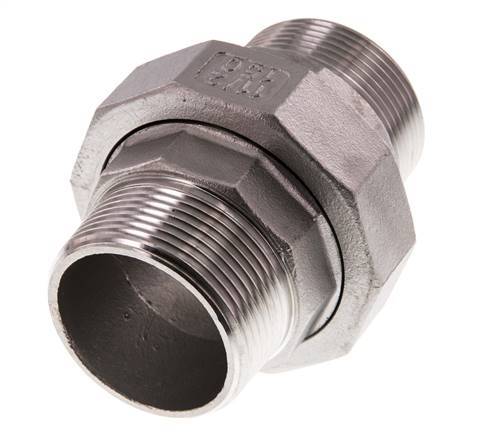 Raccord union droit R1 1/2'' Acier inoxydable Joint plat PTFE 16bar (224.8psi)