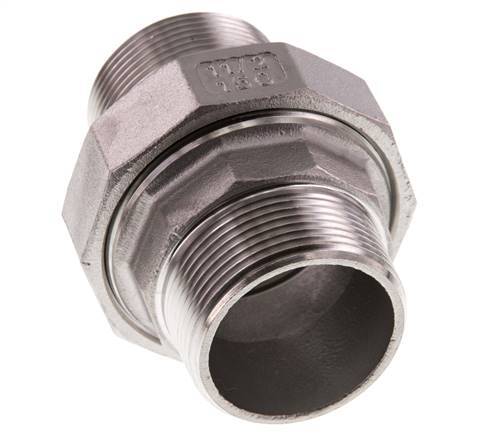 Raccord union droit R1 1/2'' Acier inoxydable Joint plat PTFE 16bar (224.8psi)