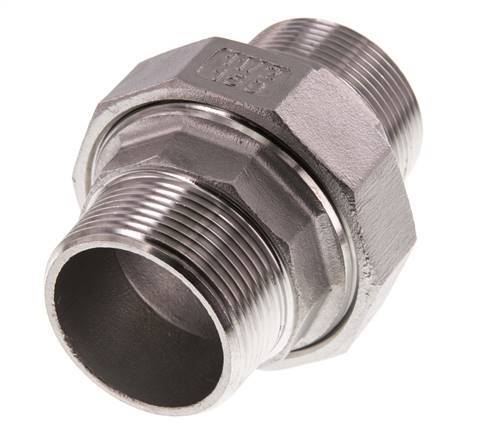 Raccord union droit R1 1/2'' Acier inoxydable Joint plat PTFE 16bar (224.8psi)