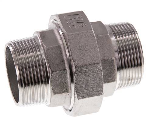 Raccord union droit R1 1/2'' Acier inoxydable Joint plat PTFE 16bar (224.8psi)