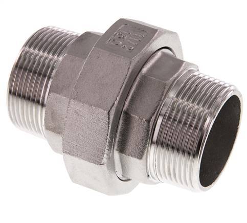 Raccord union droit R1 1/2'' Acier inoxydable Joint plat PTFE 16bar (224.8psi)