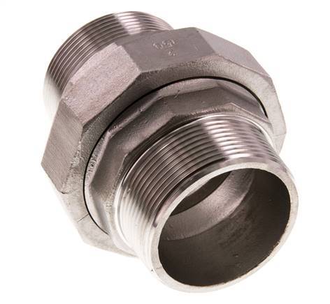 Union Connecteur droit R2'' Acier inoxydable Joint plat PTFE 16bar (224.8psi)