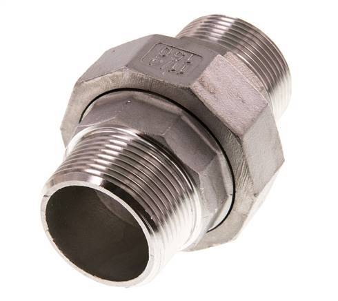 Raccord union droit R1 1/4'' Acier inoxydable Joint plat PTFE 16bar (224.8psi)