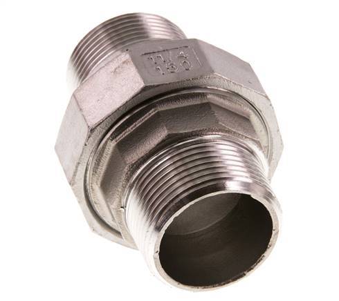 Raccord union droit R1 1/4'' Acier inoxydable Joint plat PTFE 16bar (224.8psi)