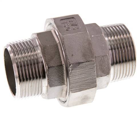 Raccord union droit R1 1/4'' Acier inoxydable Joint plat PTFE 16bar (224.8psi)