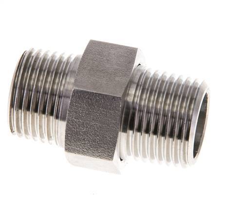 Double Nipple R1/2'' Separable Stainless Steel Flat Seal PTFE 40bar (562.0psi)