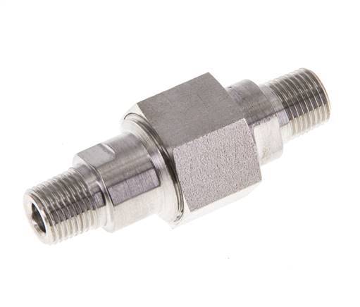 Mamelon double R1/8'' séparable en acier inoxydable joint plat PTFE 40bar (562.0psi)