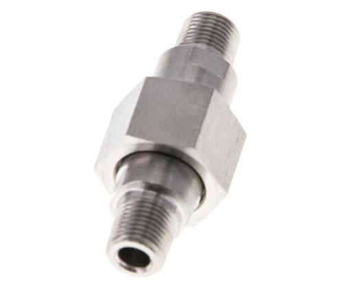 Mamelon double R1/8'' séparable en acier inoxydable joint plat PTFE 40bar (562.0psi)