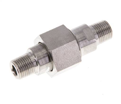 Mamelon double R1/8'' séparable en acier inoxydable joint plat PTFE 40bar (562.0psi)