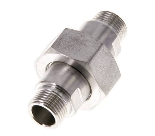 Double Nipple R3/8'' Separable Stainless Steel Flat Seal PTFE 40bar (562.0psi)