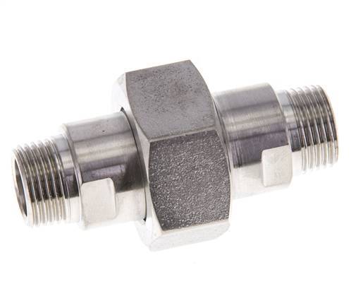 Mamelon double R3/8'' séparable en acier inoxydable joint plat PTFE 40bar (562.0psi)
