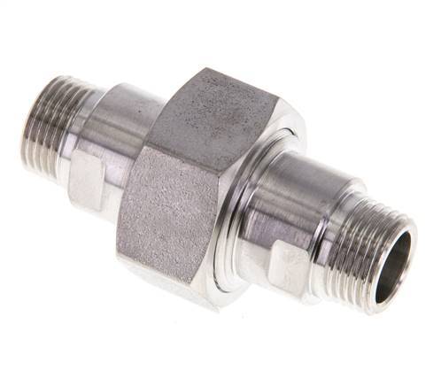 Mamelon double R3/8'' séparable en acier inoxydable joint plat PTFE 40bar (562.0psi)