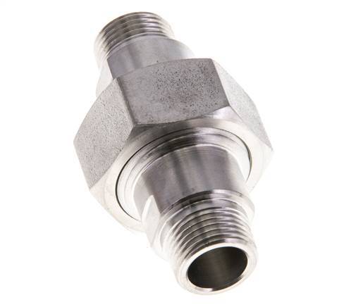 Mamelon double R3/8'' séparable en acier inoxydable joint plat PTFE 40bar (562.0psi)