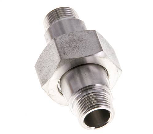 Mamelon double R3/8'' séparable en acier inoxydable joint plat PTFE 40bar (562.0psi)
