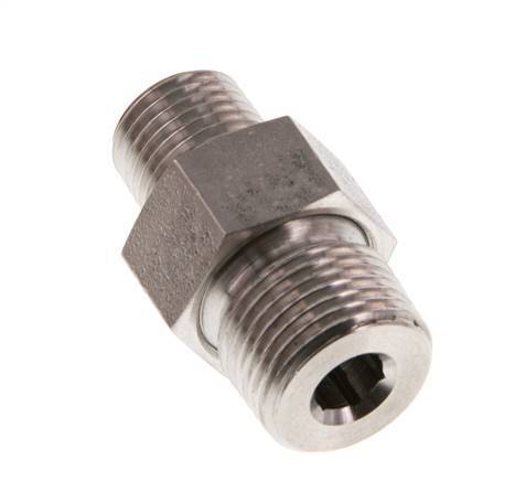 Double embout R1/4'' x R3/8'' séparable en acier inoxydable Joint conique 40bar (562.0psi)