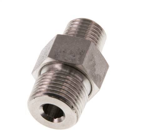 Double embout R1/4'' x R3/8'' séparable en acier inoxydable Joint conique 40bar (562.0psi)