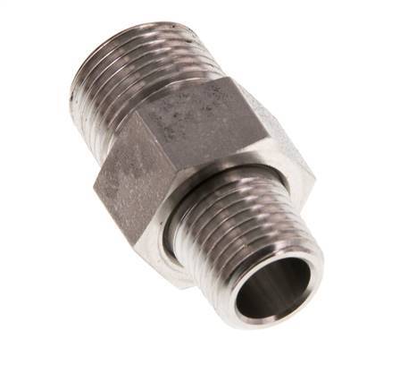 Double embout R1/4'' x R3/8'' séparable en acier inoxydable Joint conique 40bar (562.0psi)