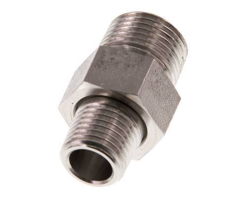 Double embout R1/4'' x R3/8'' séparable en acier inoxydable Joint conique 40bar (562.0psi)