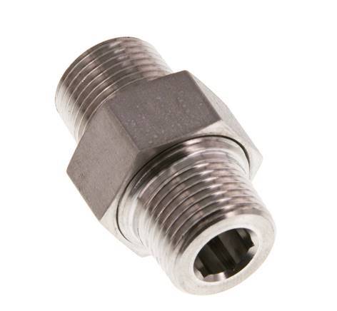 Double embout R3/8'' séparable Joint conique en acier inoxydable 40bar (562.0psi)