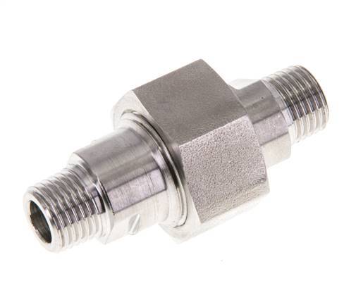 Mamelon double R1/4'' séparable en acier inoxydable joint plat PTFE 40bar (562.0psi)