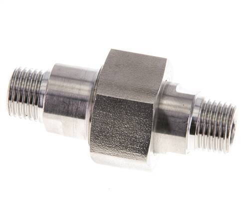 Mamelon double R1/4'' séparable en acier inoxydable joint plat PTFE 40bar (562.0psi)
