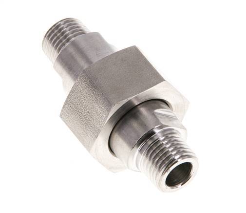 Mamelon double R1/4'' séparable en acier inoxydable joint plat PTFE 40bar (562.0psi)
