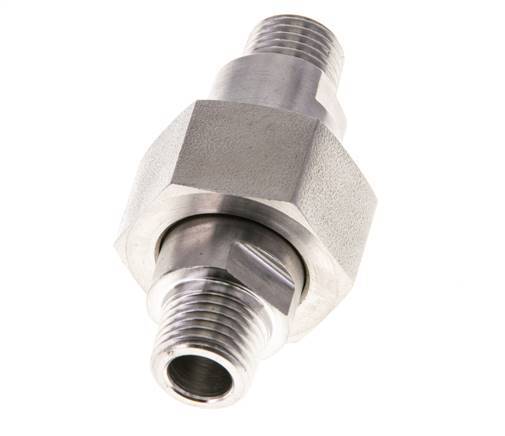 Mamelon double R1/4'' séparable en acier inoxydable joint plat PTFE 40bar (562.0psi)