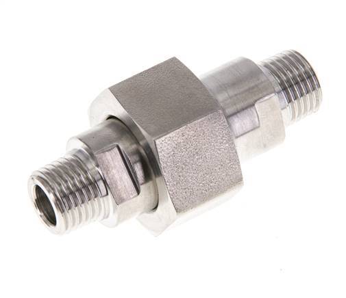 Mamelon double R1/4'' séparable en acier inoxydable joint plat PTFE 40bar (562.0psi)