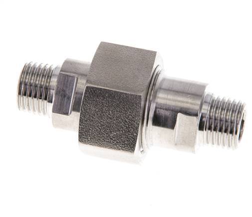 Mamelon double R1/4'' séparable en acier inoxydable joint plat PTFE 40bar (562.0psi)