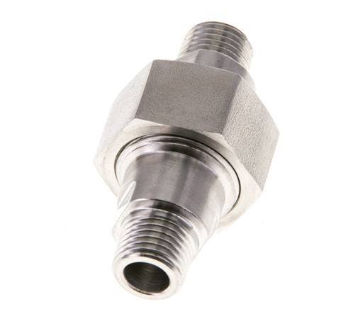 Mamelon double R1/4'' séparable en acier inoxydable joint plat PTFE 40bar (562.0psi)