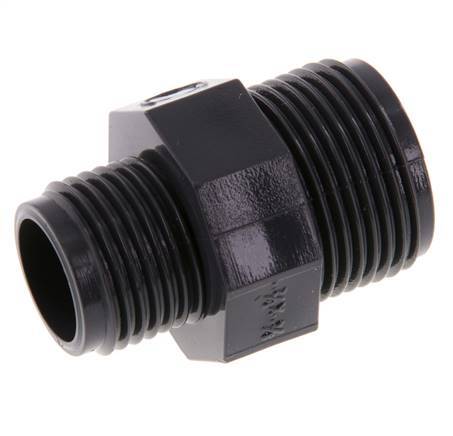 Reducing Double Nipple G1/2'' x G3/4'' PVC-U 16bar (224.8psi) EN 1452-3 [2 Pieces]