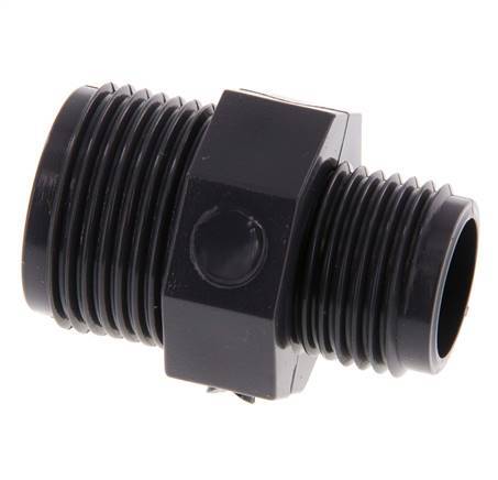 Reducing Double Nipple G1/2'' x G3/4'' PVC-U 16bar (224.8psi) EN 1452-3 [2 Pieces]