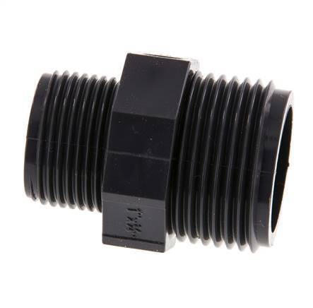 Reducing Double Nipple G3/4'' x G1'' PVC-U 16bar (224.8psi) EN 1452-3 [2 Pieces]