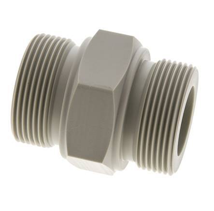Double Nipple G1 1/2'' Polypropylene (pp) 10bar (140.5psi) FDA 55mm Hex