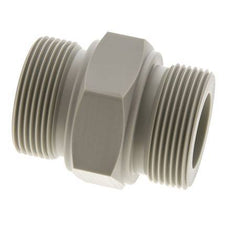 Double Nipple G1 1/2'' Polypropylene (pp) 10bar (140.5psi) FDA 55mm Hex