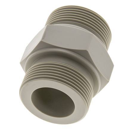 Double Nipple G1 1/2'' Polypropylene (pp) 10bar (140.5psi) FDA 55mm Hex