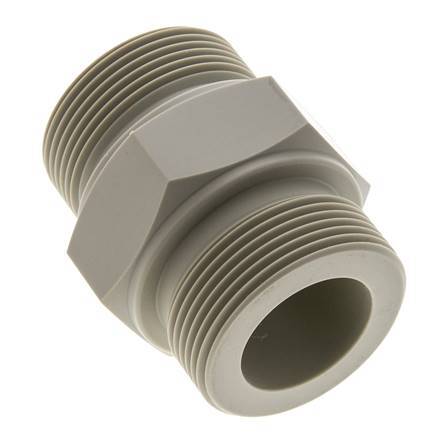 Mamelon double G1 1/2'' Polypropylène (pp) 10bar (140.5psi) FDA 55mm Hex